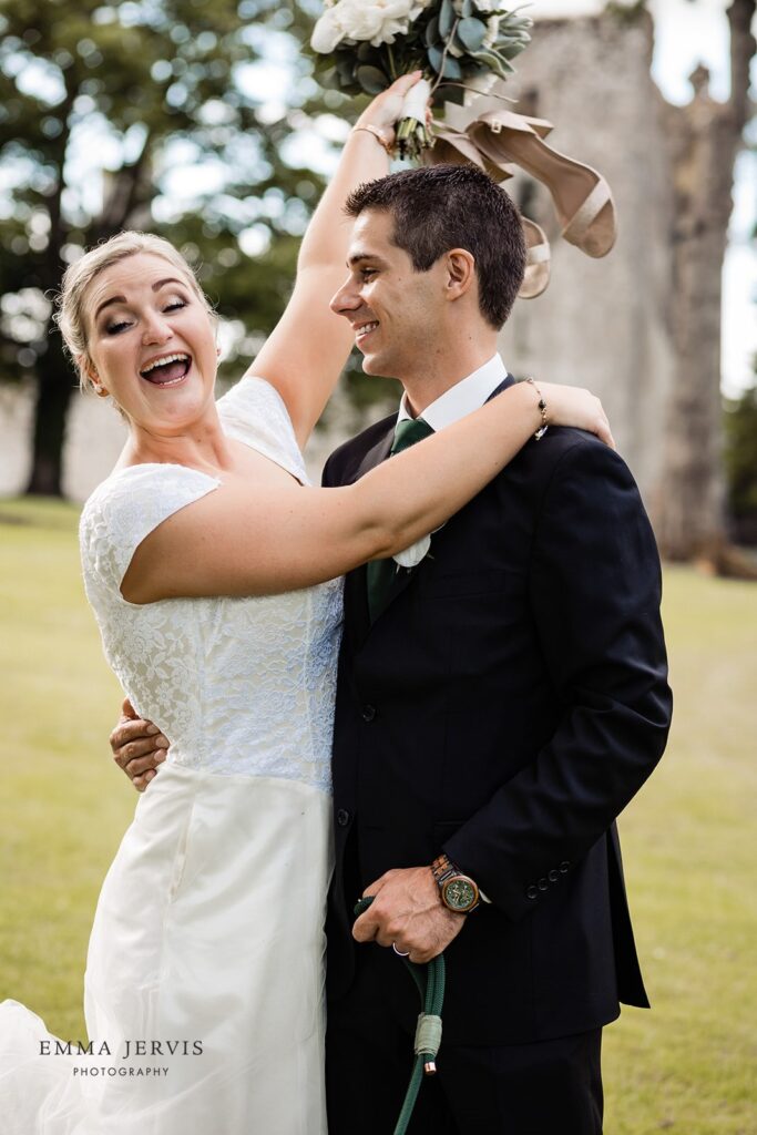 couple embracing and happy 