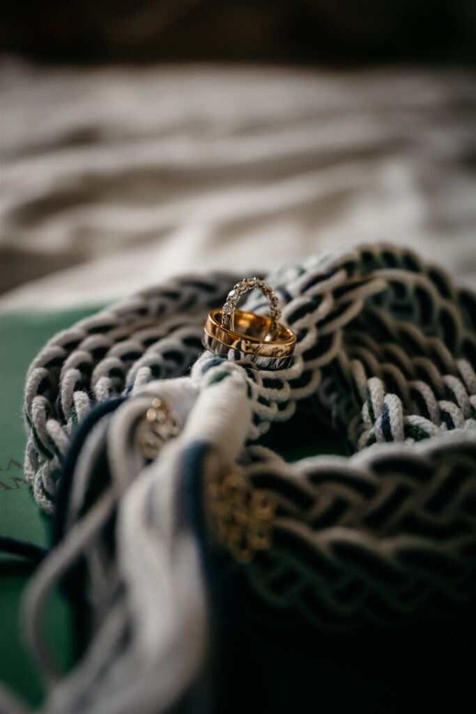 Elope To Ireland Waterford castle Elegant 16th Century Castle rings and handfasting cord 