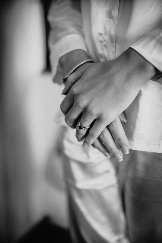 bride hands together